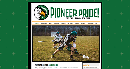 A Screenshot of pioneerpride.org homepage